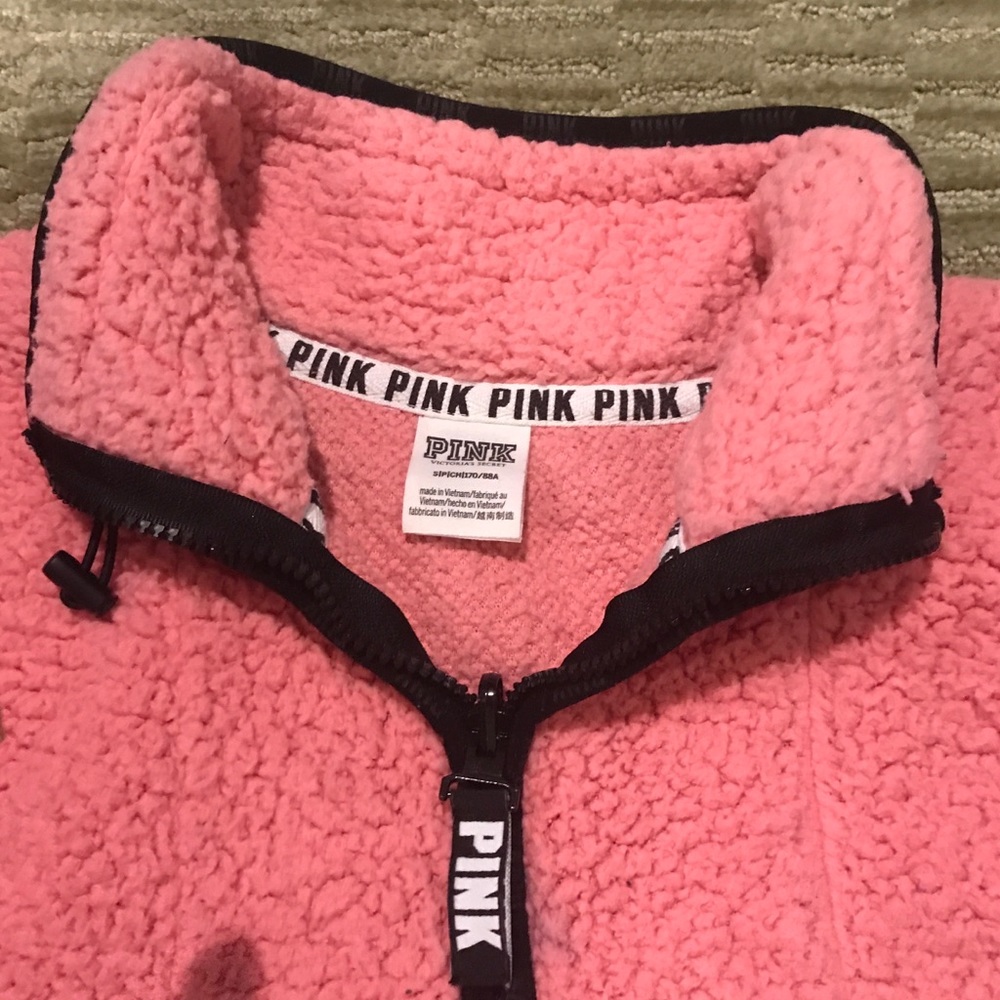 PINK Victoria’s Secret S quarter zip fuzzy furry